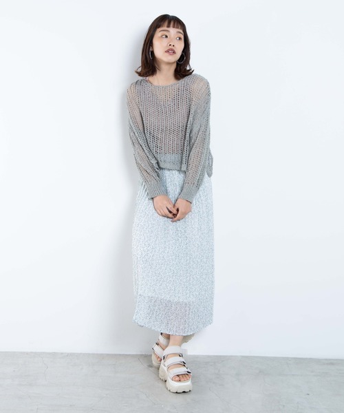 WEGO（ウィゴー）の「WEGO/シアープリーツロングスカート（スカート・レディース・ホワイト/ホワイト系その他/アニマル/ドット/オフホワイト/ブラック/サックスブルー・FREE）」の16枚目の写真