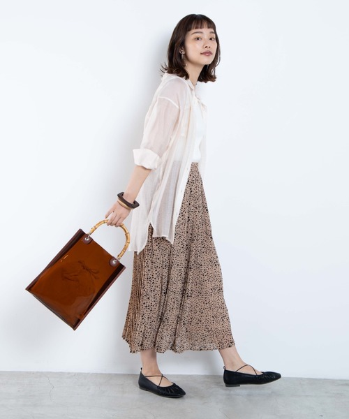 WEGO（ウィゴー）の「WEGO/シアープリーツロングスカート（スカート・レディース・ホワイト/ホワイト系その他/アニマル/ドット/オフホワイト/ブラック/サックスブルー・FREE）」の9枚目の写真