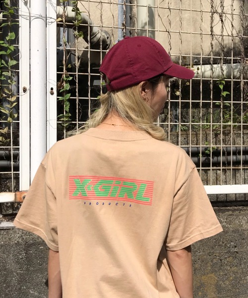 X-girl（エックスガール）の「【ZOZOタウン限定アイテム】X-girl   ビッグシルエットロゴＴシャツ  105201011052（Tシャツ/カットソー・レディース・グリーン/ホワイト/ベージュ/ブラック/ピンク・M/L）」の4枚目の写真