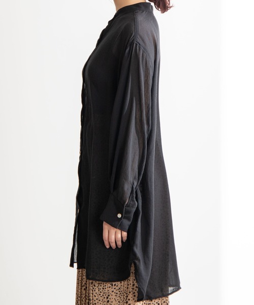 WEGO(ウィゴー)の「WEGO/バンドカラーシアーシャツ(シャツ/ブラウス・レディース・ブラック/カーキ/アイボリー・FREE)」の17枚目の写真