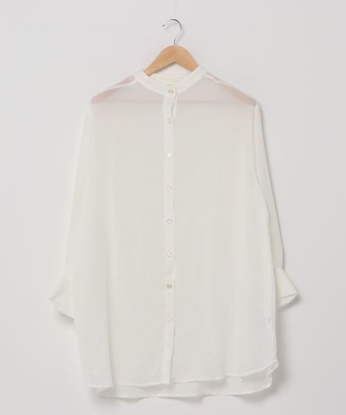 WEGO(ウィゴー)の「WEGO/バンドカラーシアーシャツ(シャツ/ブラウス・レディース・ブラック/カーキ/アイボリー・FREE)」の19枚目の写真