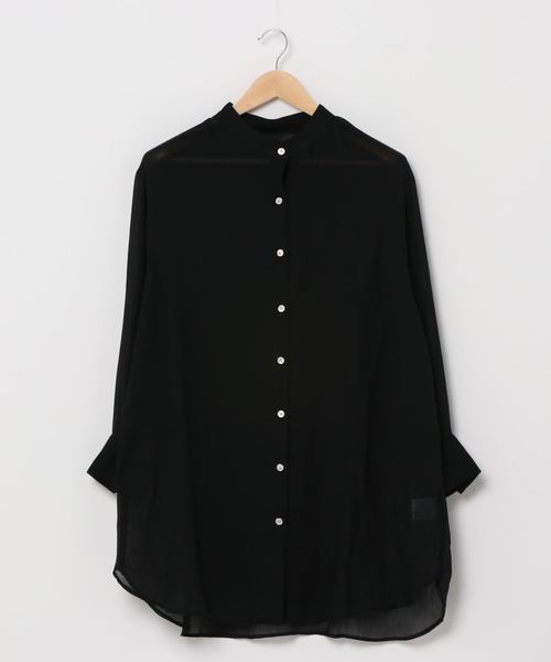 WEGO(ウィゴー)の「WEGO/バンドカラーシアーシャツ(シャツ/ブラウス・レディース・ブラック/カーキ/アイボリー・FREE)」の20枚目の写真