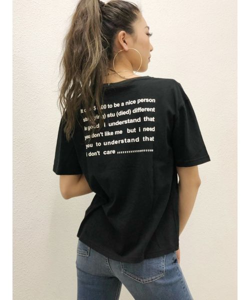 GYDA（ジェイダ）の「BACK SiliconprintTシャツ（Tシャツ/カットソー・レディース・オフホワイト/カーキ/ブラック・FREE）」の3枚目の写真