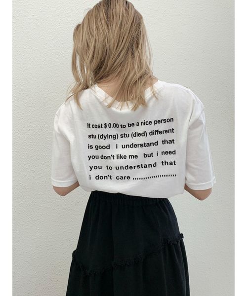 GYDA（ジェイダ）の「BACK SiliconprintTシャツ（Tシャツ/カットソー・レディース・オフホワイト/カーキ/ブラック・FREE）」の6枚目の写真