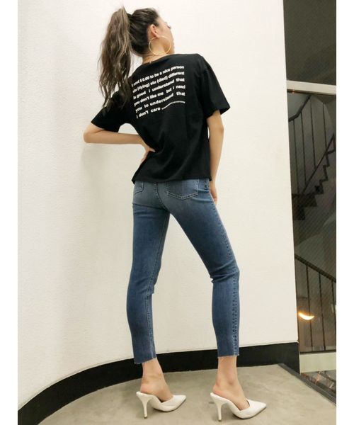 GYDA（ジェイダ）の「BACK SiliconprintTシャツ（Tシャツ/カットソー・レディース・オフホワイト/カーキ/ブラック・FREE）」の11枚目の写真