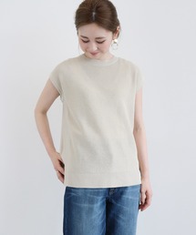 AMERICAN HOLIC | 編地違いノースリーブニットプルオーバー(ニット/セーター)