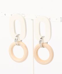 【Caramel late】オーバル×ウッドのピアス