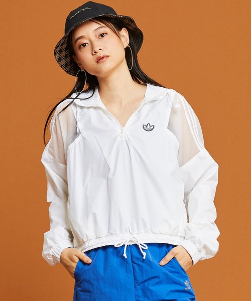 アディダス クロップドジャケット ホワイト adidas ナイロンクロップドジャケット