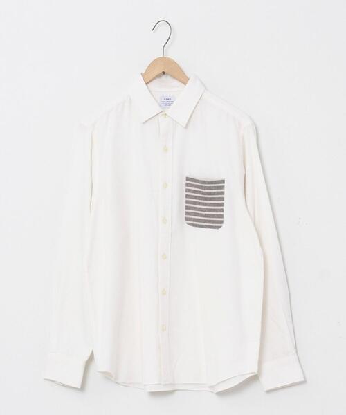 coen（コーエン）の「テキサスコットンボーダーポケットレギュラーシャツ（シャツ/ブラウス・メンズ・ホワイト/ワインレッド・X-LARGE/LARGE/SMALL/MEDIUM）」の6枚目の写真