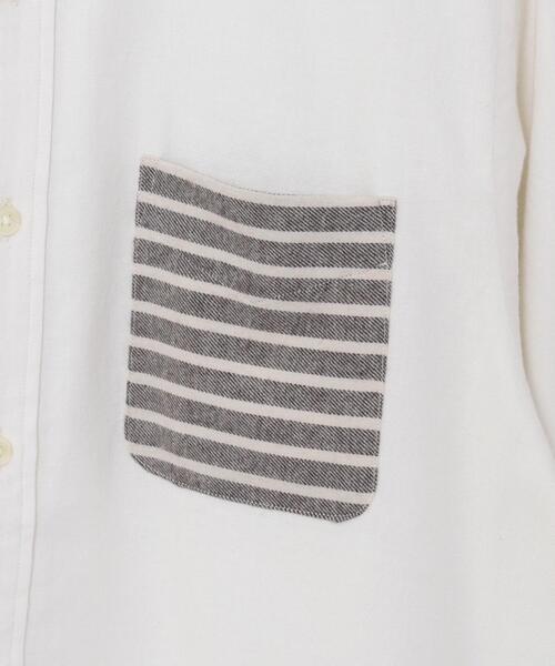 coen（コーエン）の「テキサスコットンボーダーポケットレギュラーシャツ（シャツ/ブラウス・メンズ・ホワイト/ワインレッド・X-LARGE/LARGE/SMALL/MEDIUM）」の5枚目の写真