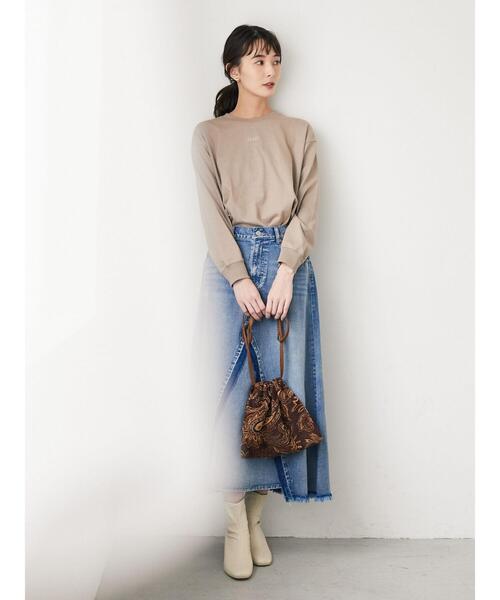 Green Parks(グリーンパークス)の「・ジャガード巾着ショルダーバッグ*(ショルダーバッグ・レディース・ベージュ/ブラウン・FREE)」の10枚目の写真