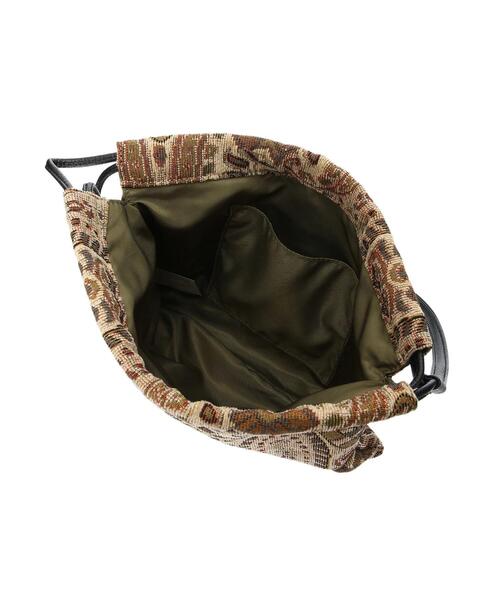 Green Parks(グリーンパークス)の「・ジャガード巾着ショルダーバッグ*(ショルダーバッグ・レディース・ベージュ/ブラウン・FREE)」の16枚目の写真