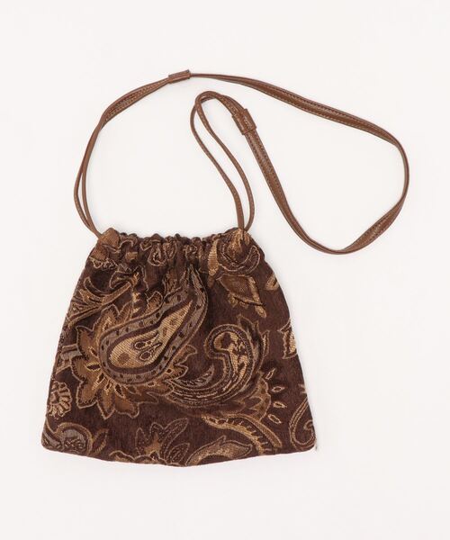 Green Parks(グリーンパークス)の「・ジャガード巾着ショルダーバッグ*(ショルダーバッグ・レディース・ベージュ/ブラウン・FREE)」の8枚目の写真