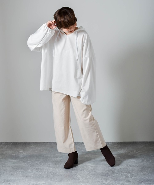 muure（ミュール）の「ボリュームスリーブ パーカーカットソー（Tシャツ/カットソー・レディース・ホワイト/ブラック/グレー・FREE）」の9枚目の写真