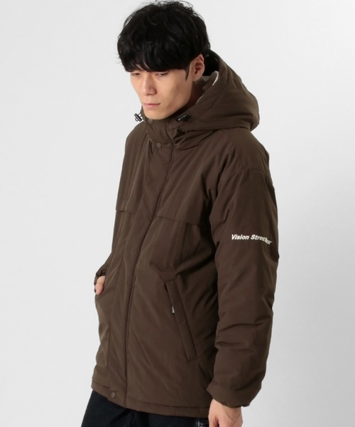 VISION STREET WEAR(ヴィジョンストリートウェア)の「【VISION STREET WEAR/ヴィジョンストリートウェア】 オーバーサイズテープ切替中綿ジャケット/ナイロンジャケット(ダウンジャケット/コート・メンズ・ブラウン/カーキ/ブラック/グレー・M/L/XL)」の9枚目の写真