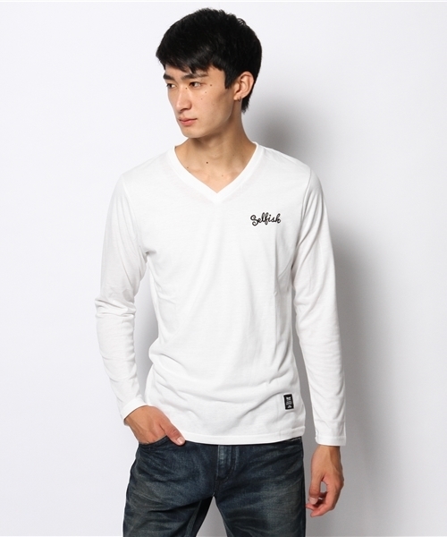 VENCEEXCHANGE（ヴァンスエクスチェンジ）の「テンジク1PointシシュウVNT LS（Tシャツ/カットソー・メンズ・オフホワイト/ブラック・LARGE/MEDIUM）」の2枚目の写真