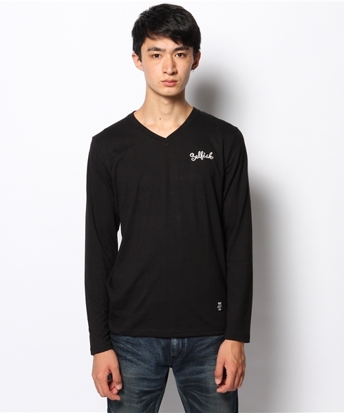 VENCEEXCHANGE（ヴァンスエクスチェンジ）の「テンジク1PointシシュウVNT LS（Tシャツ/カットソー・メンズ・オフホワイト/ブラック・LARGE/MEDIUM）」の3枚目の写真