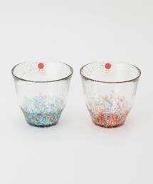 津軽びいどろ MATSURI 金彩ロックグラスペア