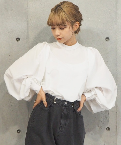 tiptop（ティップトップ）の「【お気に入り登録者数5万人突破】バックリボンボリュームショルダーブラウス（シャツ/ブラウス・レディース・ブラック/オフホワイト/ブルー/グリーン/A/スミクロ/B/C/D/E/F/G・FREE）」の19枚目の写真