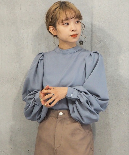 tiptop（ティップトップ）の「【お気に入り登録者数5万人突破】バックリボンボリュームショルダーブラウス（シャツ/ブラウス・レディース・ブラック/オフホワイト/ブルー/グリーン/A/スミクロ/B/C/D/E/F/G・FREE）」の14枚目の写真