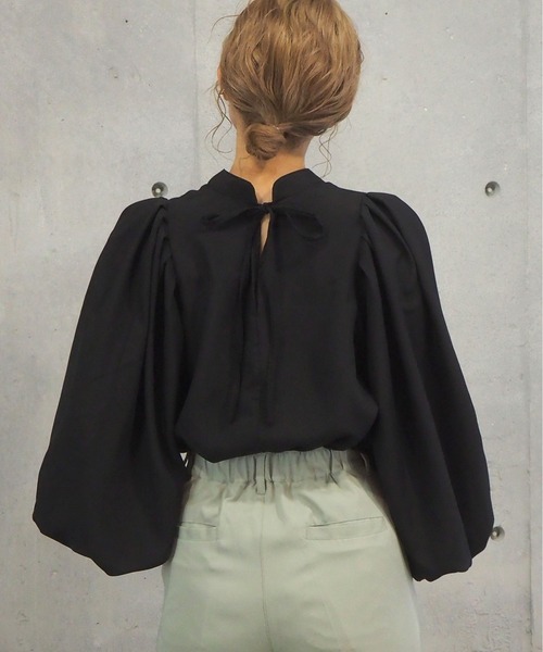 tiptop（ティップトップ）の「【お気に入り登録者数5万人突破】バックリボンボリュームショルダーブラウス（シャツ/ブラウス・レディース・ブラック/オフホワイト/ブルー/グリーン/A/スミクロ/B/C/D/E/F/G・FREE）」の13枚目の写真