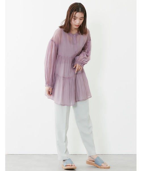 POU DOU DOU（プードゥドゥ）の「センタープレスイージーカラーパンツ（その他パンツ・レディース・モカ/オレンジ/ブルー/ミント・3）」の14枚目の写真