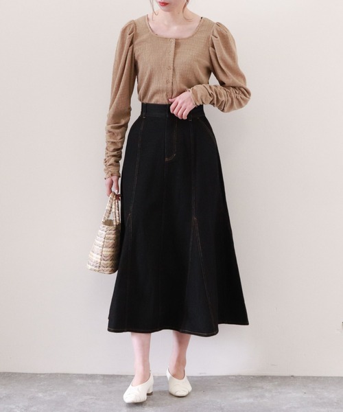 archives(アルシーヴ)の「切替フレアデニムスカート(スカート・レディース・ブラック/ロイヤルブルー/アイボリー・MEDIUM)」の8枚目の写真