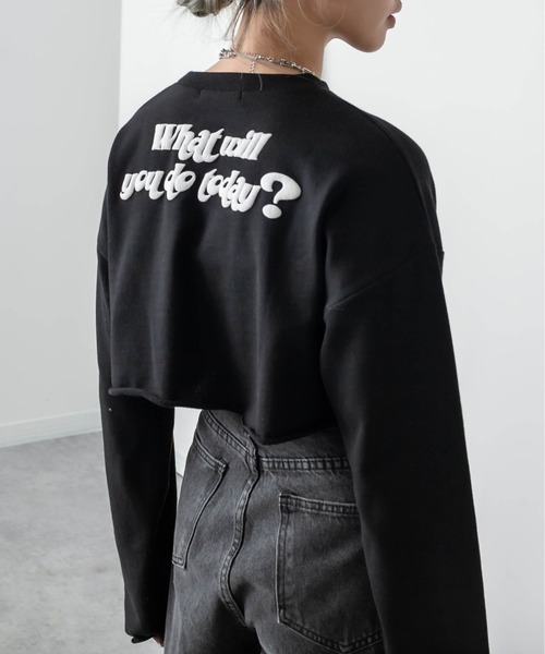 RASVOA（ラスボア）の「カットオフクロップドロンＴ（Tシャツ/カットソー・レディース・ブラック/オフホワイト/ブルー・FREE）」の9枚目の写真