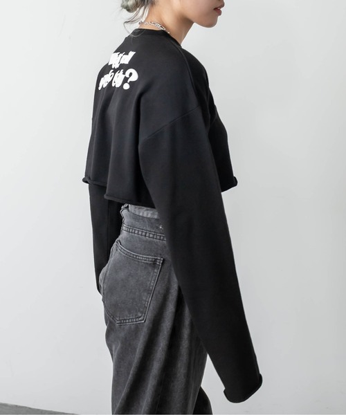 RASVOA（ラスボア）の「カットオフクロップドロンＴ（Tシャツ/カットソー・レディース・ブラック/オフホワイト/ブルー・FREE）」の18枚目の写真