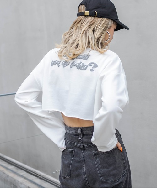 RASVOA（ラスボア）の「カットオフクロップドロンＴ（Tシャツ/カットソー・レディース・ブラック/オフホワイト/ブルー・FREE）」の20枚目の写真