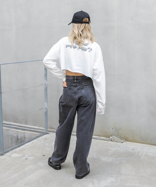 RASVOA（ラスボア）の「カットオフクロップドロンＴ（Tシャツ/カットソー・レディース・ブラック/オフホワイト/ブルー・FREE）」の14枚目の写真