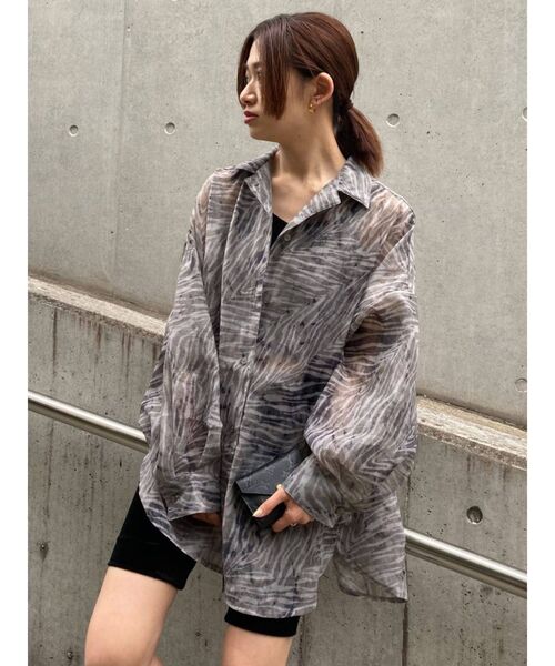 EMODA(エモダ)の「エアリールーズシャツ(シャツ/ブラウス・レディース・ブラック/パープル/その他/その他1/オレンジ/ベージュ・FREE)」の8枚目の写真