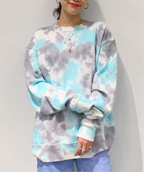 JOURNAL STANDARD（ジャーナルスタンダード）の「オーバーサイズタイダイスウェット[ユニセックスアイテム]（スウェット・メンズ・グレー/ライトブルー/オレンジ・MEDIUM/LARGE）」の3枚目の写真