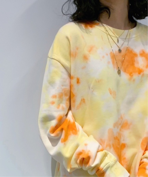 JOURNAL STANDARD（ジャーナルスタンダード）の「オーバーサイズタイダイスウェット[ユニセックスアイテム]（スウェット・メンズ・グレー/ライトブルー/オレンジ・MEDIUM/LARGE）」の13枚目の写真