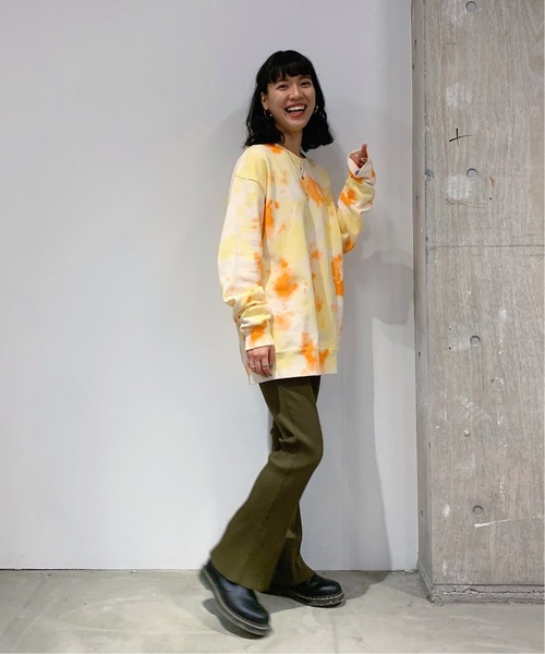 JOURNAL STANDARD（ジャーナルスタンダード）の「オーバーサイズタイダイスウェット[ユニセックスアイテム]（スウェット・メンズ・グレー/ライトブルー/オレンジ・MEDIUM/LARGE）」の6枚目の写真