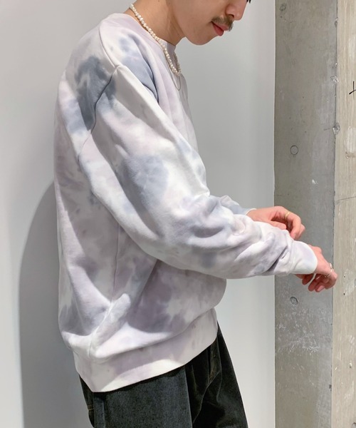 JOURNAL STANDARD（ジャーナルスタンダード）の「オーバーサイズタイダイスウェット[ユニセックスアイテム]（スウェット・メンズ・グレー/ライトブルー/オレンジ・MEDIUM/LARGE）」の7枚目の写真