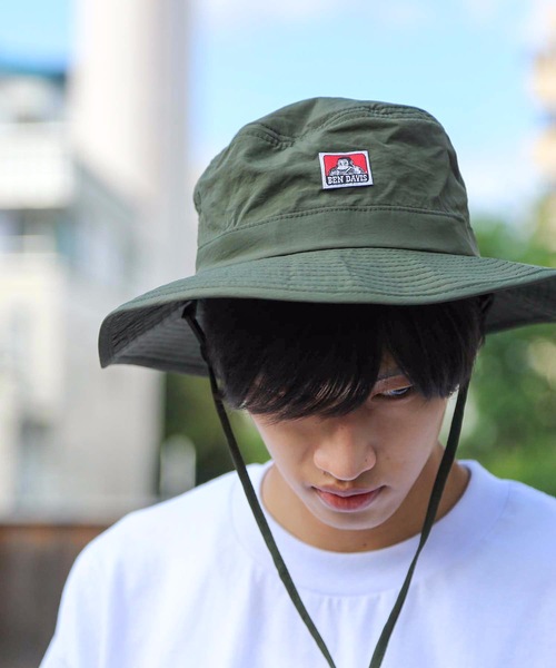 BEN DAVIS（ベンデイビス）の「【BEN DAVIS/ベンデイビス】ウオッシャブルアドベンチャーハット/サファリハット　ワンポイントブランドロゴ（ハット・メンズ・ホワイト/ブラック/カーキ/ベージュ・FREE）」の4枚目の写真