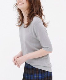ひんやり！五分袖ベーシックニット