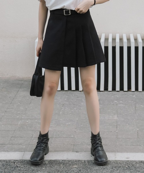 aimoha（アイモハ）の「ベルトつきデザインミニスカート（スカート・レディース・ブラック/グレー・LARGE/SMALL/MEDIUM）」の9枚目の写真