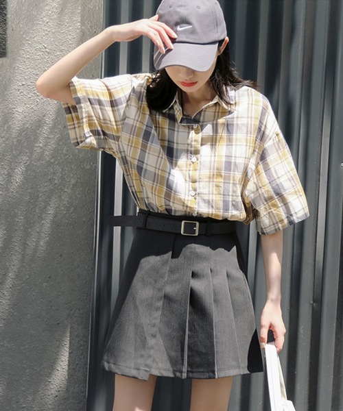 aimoha（アイモハ）の「ベルトつきデザインミニスカート（スカート・レディース・ブラック/グレー・LARGE/SMALL/MEDIUM）」の21枚目の写真