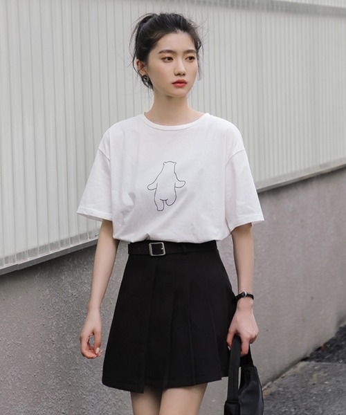 aimoha（アイモハ）の「ベルトつきデザインミニスカート（スカート・レディース・ブラック/グレー・LARGE/SMALL/MEDIUM）」の3枚目の写真