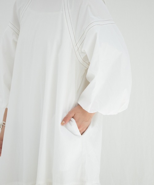 Kastane（カスタネ）の「配色ステッチバルーン袖ワンピース（ワンピース・レディース・オフホワイト/ピンク/グリーン系その他・FREE）」の15枚目の写真