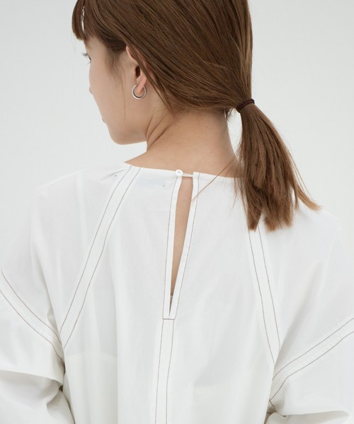 Kastane（カスタネ）の「配色ステッチバルーン袖ワンピース（ワンピース・レディース・オフホワイト/ピンク/グリーン系その他・FREE）」の10枚目の写真