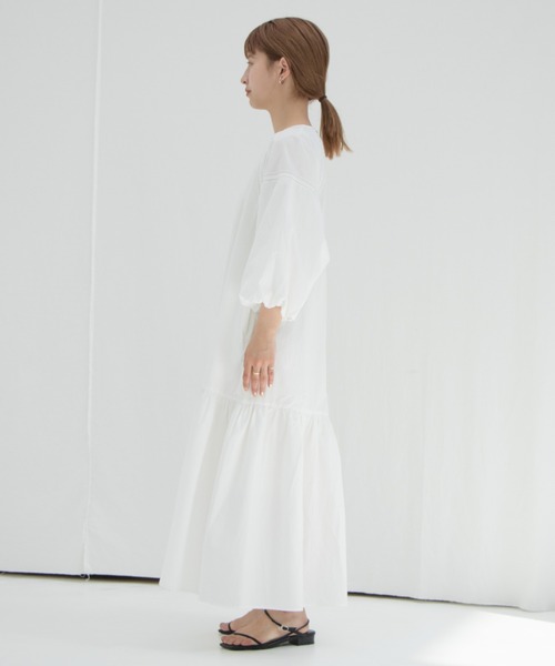 Kastane（カスタネ）の「配色ステッチバルーン袖ワンピース（ワンピース・レディース・オフホワイト/ピンク/グリーン系その他・FREE）」の8枚目の写真