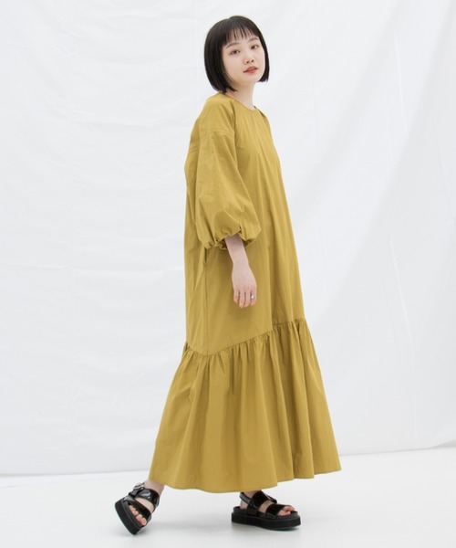 Kastane（カスタネ）の「配色ステッチバルーン袖ワンピース（ワンピース・レディース・オフホワイト/ピンク/グリーン系その他・FREE）」の11枚目の写真