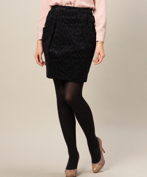 BEAUTY&YOUTH UNITED ARROWS（ビューティーアンドユースユナイテッドアローズ）の「BYBC コードレオパードビッグポケットスカート◆（スカート・レディース・グレー/ネイビー・SMALL/MEDIUM）」の2枚目の写真