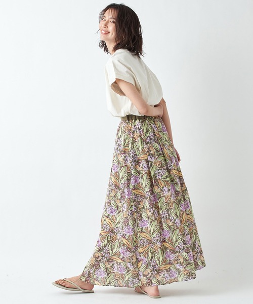 RIVE DROITE（リヴドロワ）の「ワイルドガーデンタックマキシスカート（スカート・レディース・ピンク/グリーン・38/36）」の14枚目の写真