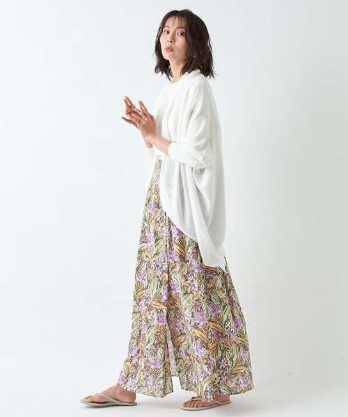 RIVE DROITE（リヴドロワ）の「ワイルドガーデンタックマキシスカート（スカート・レディース・ピンク/グリーン・38/36）」の3枚目の写真