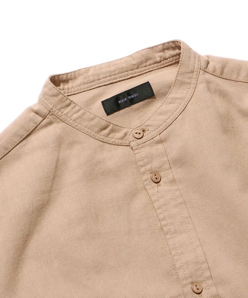 ROOP TOKYO by みー（ループトウキョウバイミー）の「ROOPTOKYO by みー Stand Collar Shirts スタンドカラーシャツ オーバーサイズ ノーカラー シンプル（シャツ/ブラウス・レディース・ホワイト/ブラウン/ベージュ・S/M/L）」の4枚目の写真