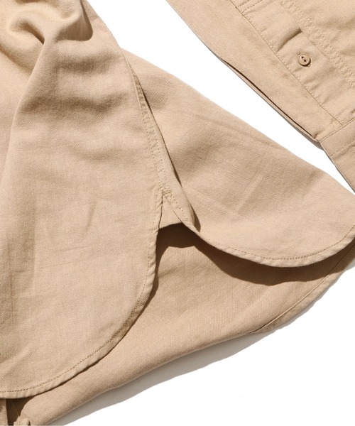ROOP TOKYO by みー（ループトウキョウバイミー）の「ROOPTOKYO by みー Stand Collar Shirts スタンドカラーシャツ オーバーサイズ ノーカラー シンプル（シャツ/ブラウス・レディース・ホワイト/ブラウン/ベージュ・S/M/L）」の6枚目の写真